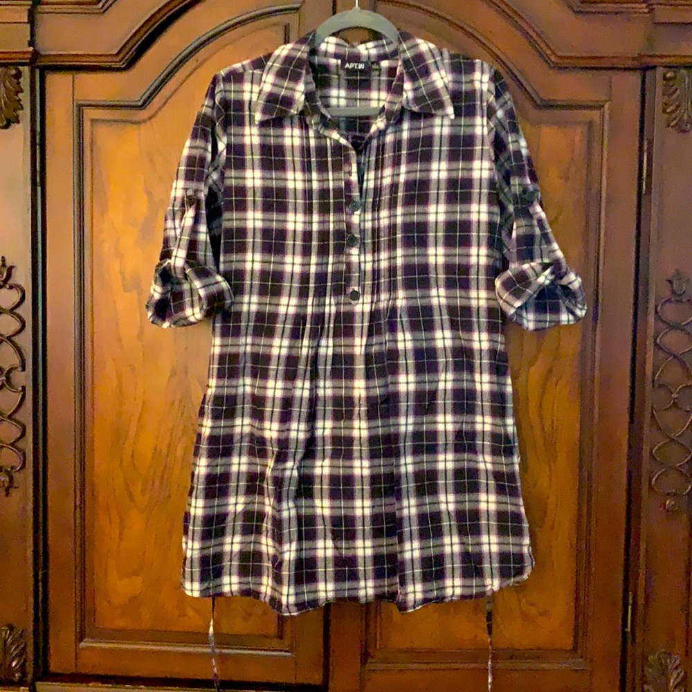 Apt.9 Plaid Long Blouse
